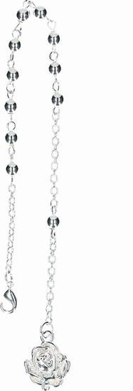 10er Rosenkranz Rose Silber