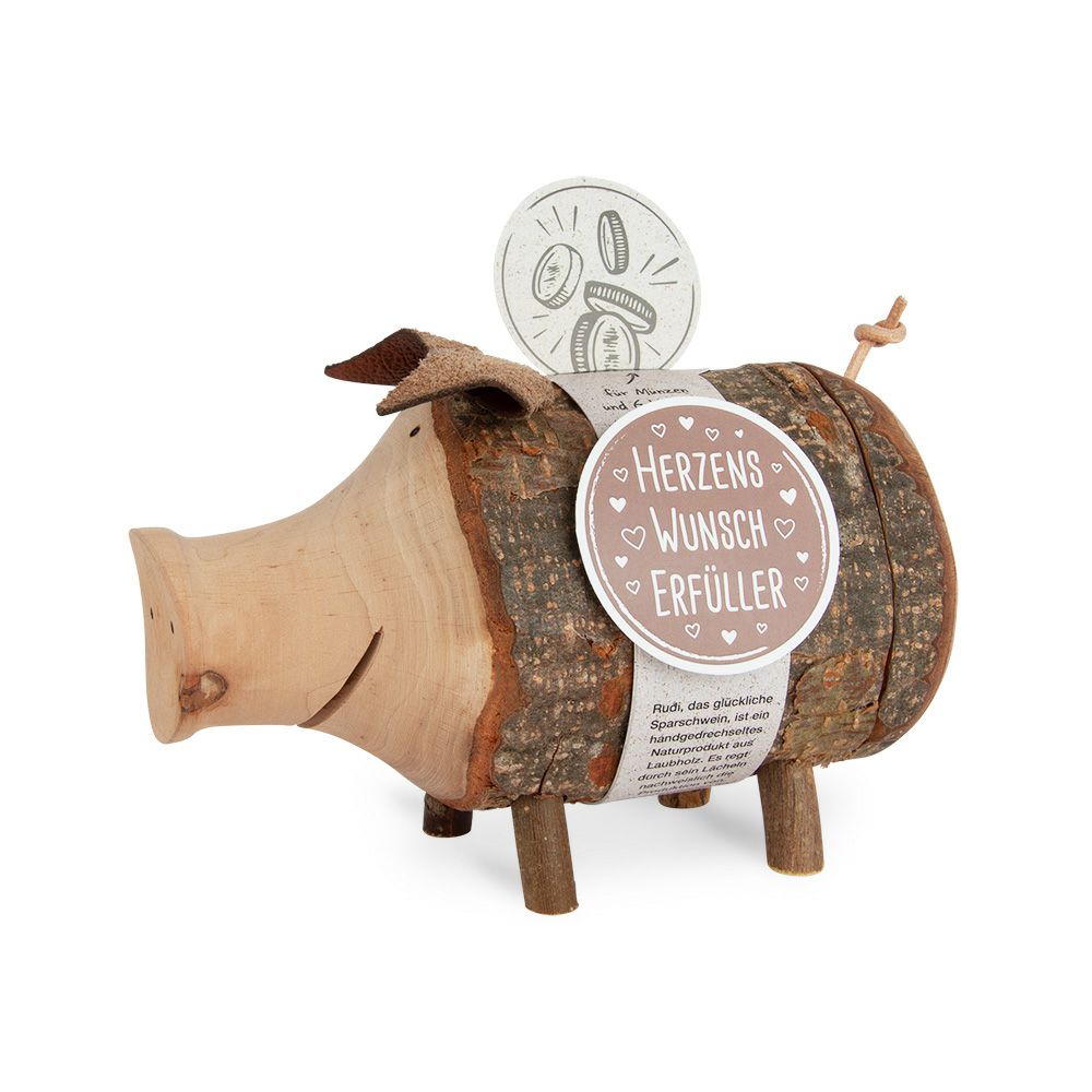 Holz Sparschwein Rudi
