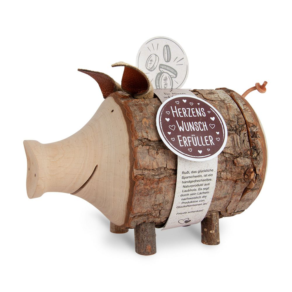 Holz Sparschwein Rudi Gr 2