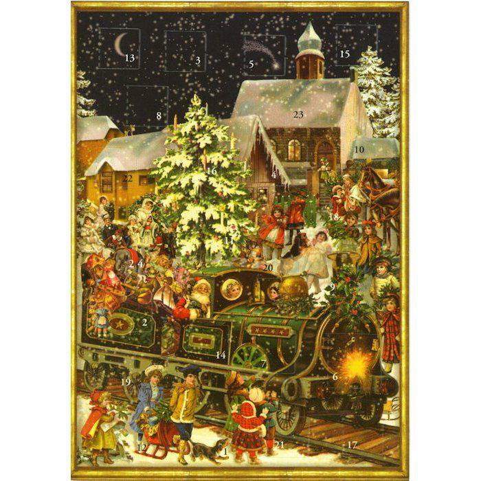Nostalgischer Adventskalender Weihnachtszug