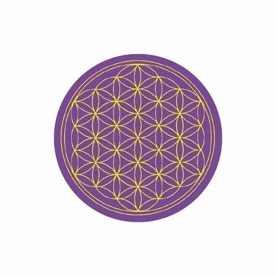 Blume des Lebens violett-gelb