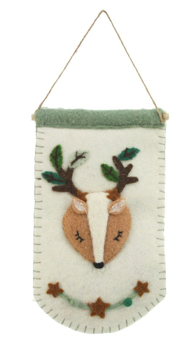 Weihnachtsbanner Hirsch Filz