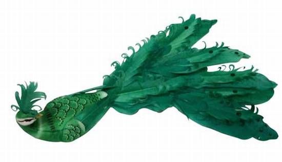 Baumschmuck Pfau mit Federn türkis