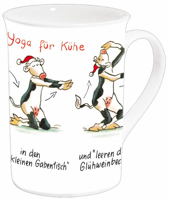 Becher X-mas Yoga für Kühe 