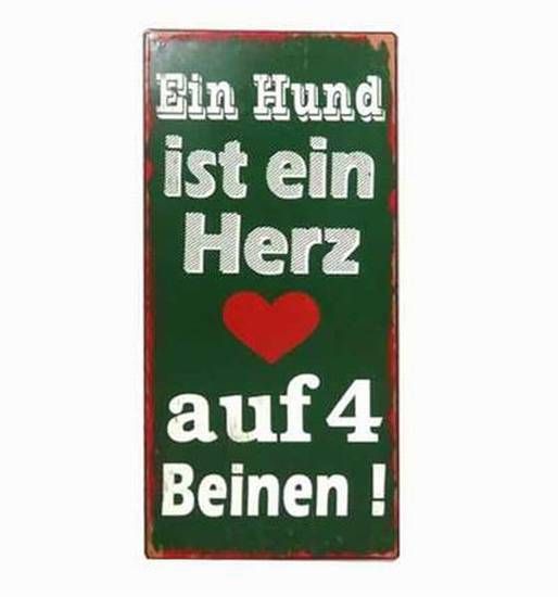 Blechschild Herz auf vier Beinen