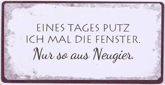 Blechschild-Magnet Eines Tages putz ich