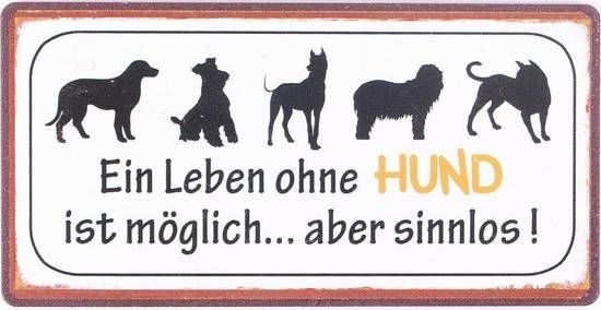 Blechschild-Magnet Ein Leben ohne Hund