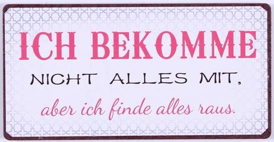 Blechschild-Magnet Ich bekomme nicht alles mit