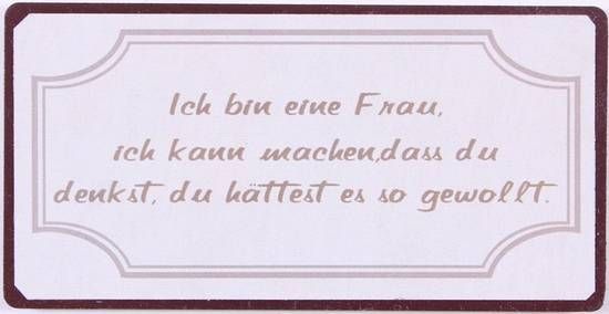 Blechschild-Magnet Ich bin eine Frau