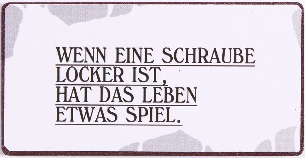Blechschild-Magnet Schraube locker