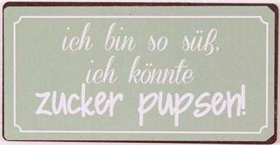 Blechschild-Magnet Zucker pupsen