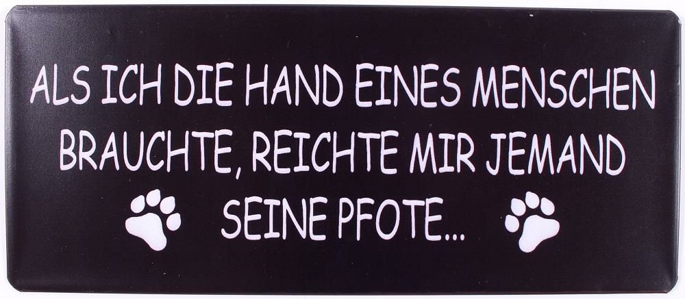 Blechschild-Magnet Seine Pfote