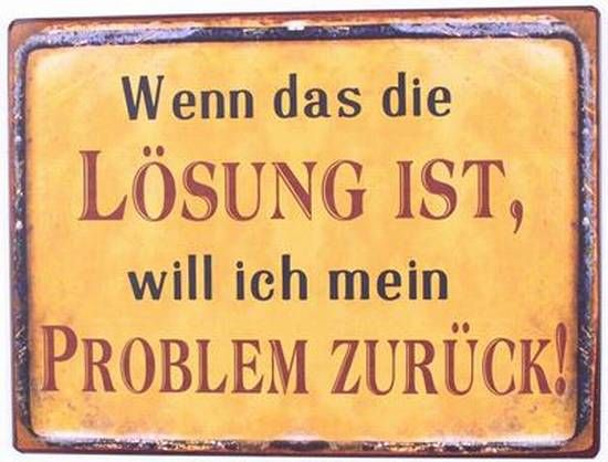 Blechschild Problem zurück