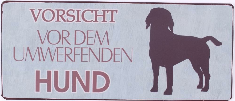 Blechschild-Magnet Umwerfenden Hund