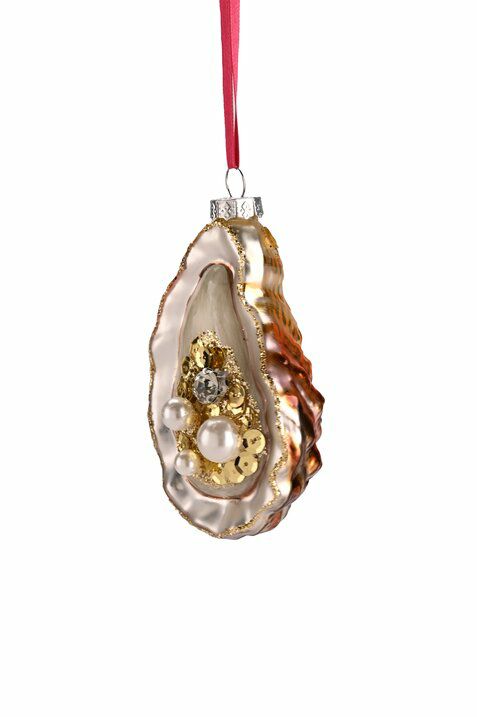Christbaumschmuck Auster mit Perlen
