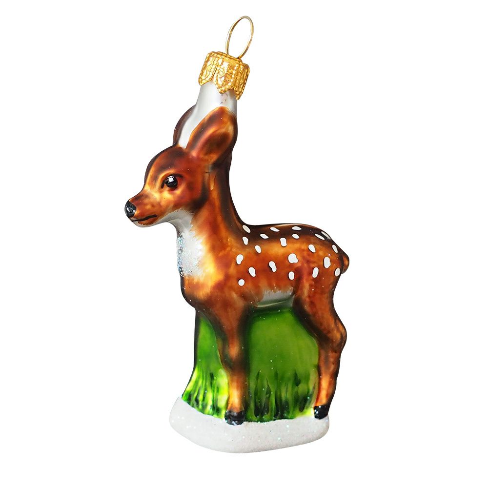 Christbaumschmuck Rehkitz auf Wiese