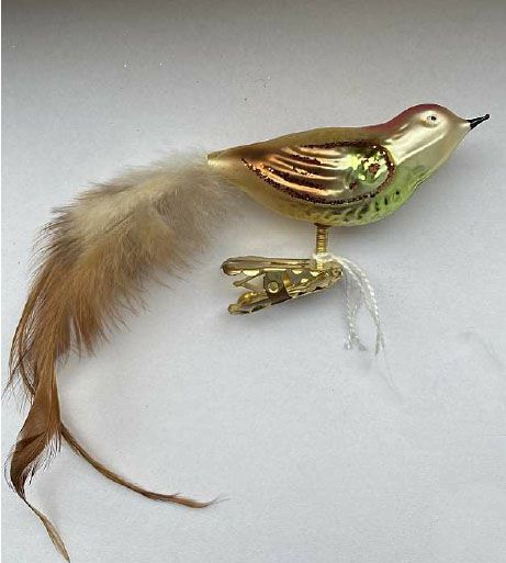 Christbaumschmuck Vogel Airbrush Hahnenfeder