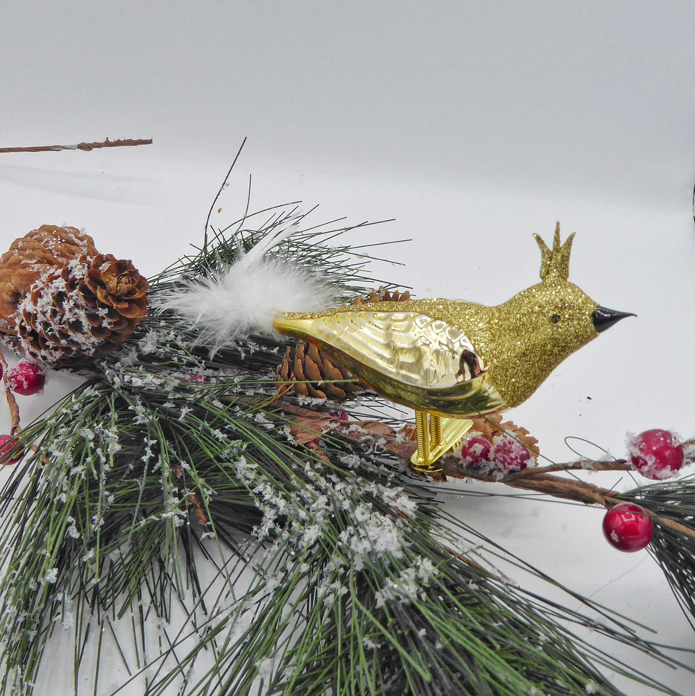 Christbaumschmuck Zaunkönig goldfarben