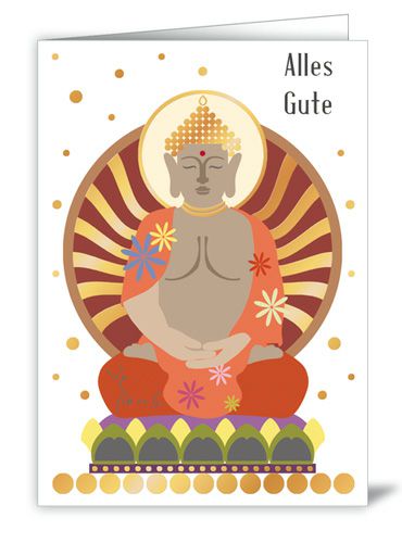 Doppelkarte Buddha Alles Gute