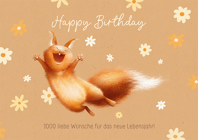 Doppelkarte mit Eichhörnchen