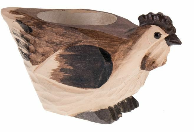 Huhn Eierbecher handgeschnitzt
