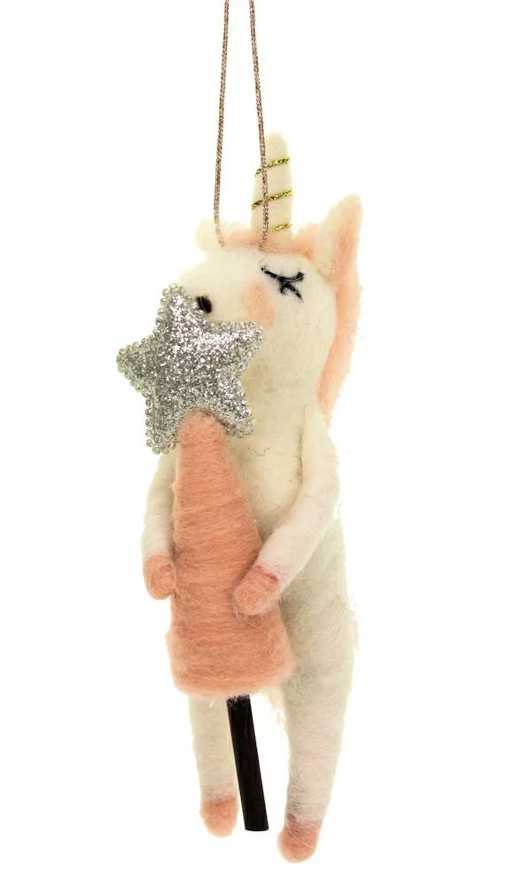 Hänger Einhorn mit Weihnachtsbaum