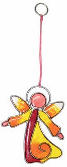 Suncatcher Engel rot/gelb klein