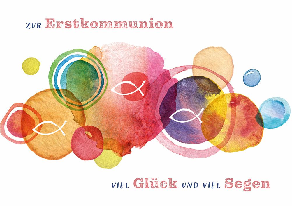 Erstkommunionskarte Viel Glück und Segen