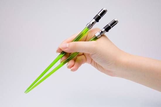 Star Wars Essstäbchen Yoda Lichtschwert