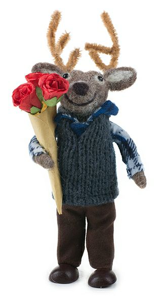 Filz-Hirsch-mit Blumen