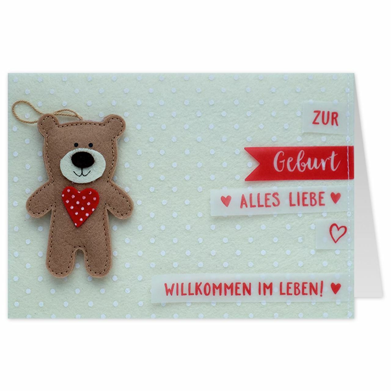 Filzkarte Zur Geburt Bär