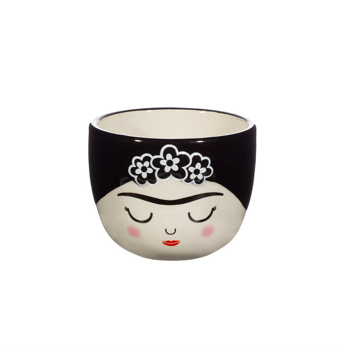 Frida Monochrome Blumentopf schwarz-weiß Mini