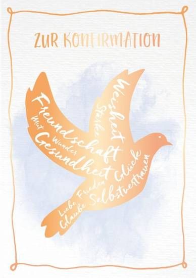 Zur Konfirmation mit Goldveredelung Taube