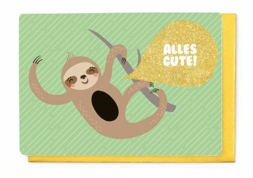 Grußkarte Alles Gute! Faultier