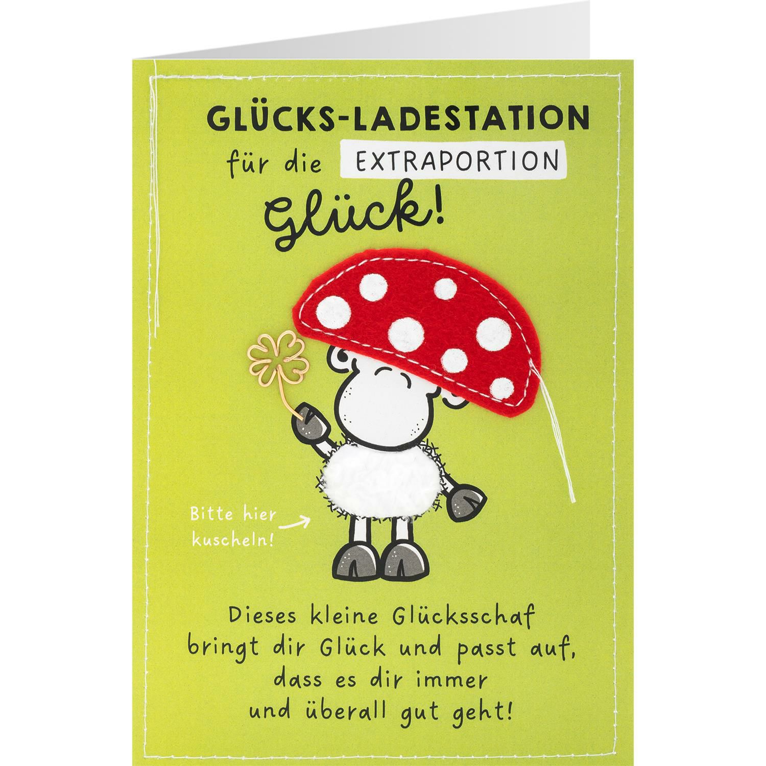 Handmade Grußkarte Glücks Ladestation