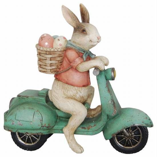 Hase auf Roller türkis