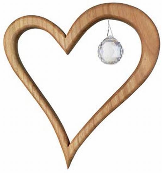 Holz-Kristallobjekt Herz