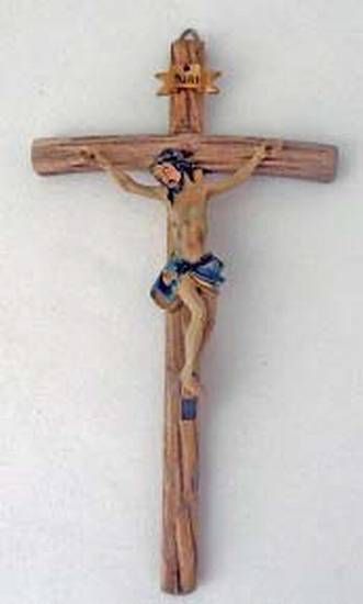 Holzkreuz mit Resinkorpus Größe 15 cm