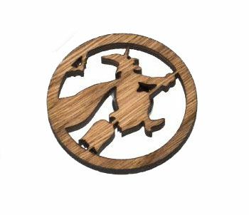 Holz-Magnet Hexe