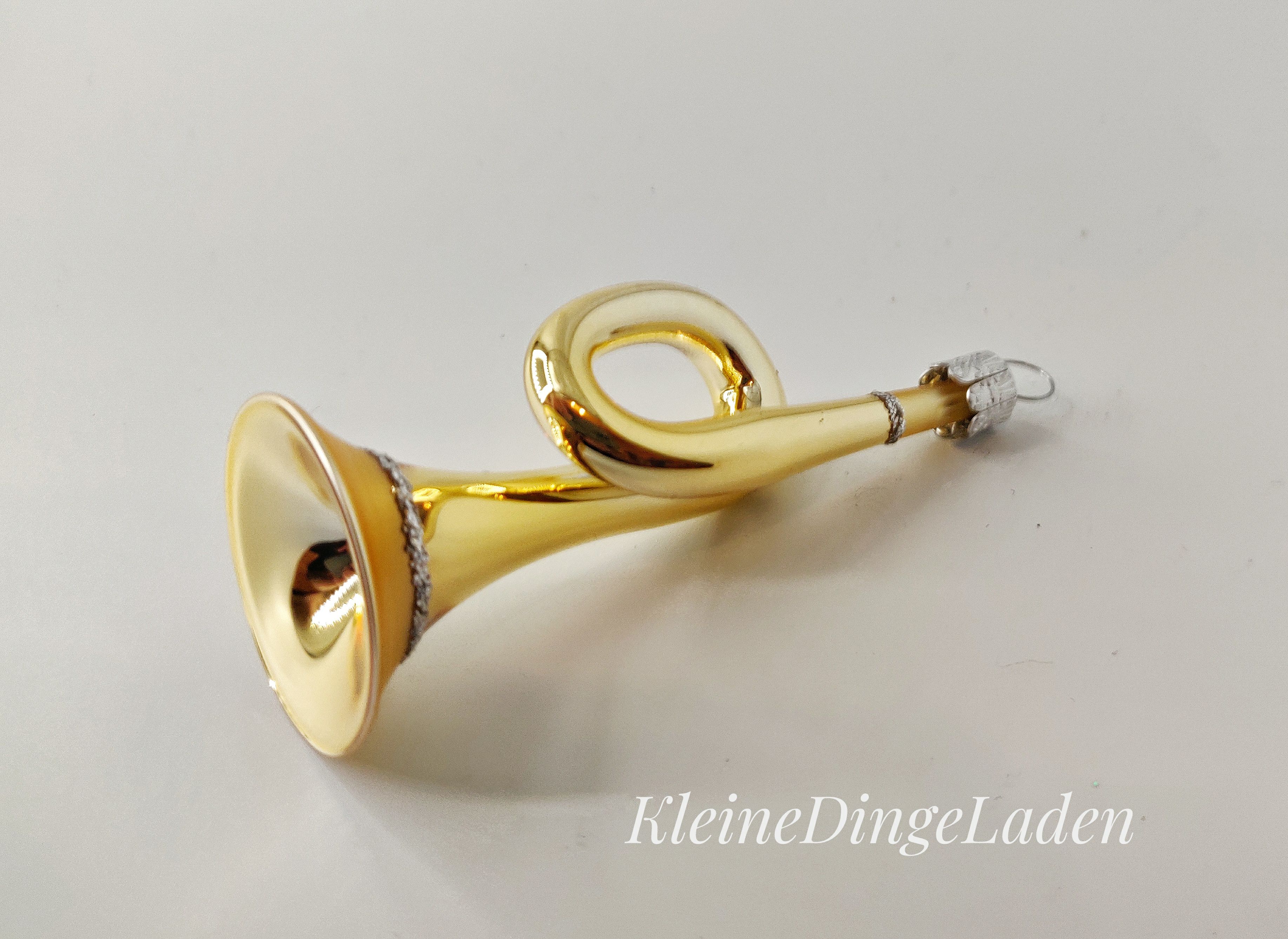 Christbaumschmuck Trompete gold