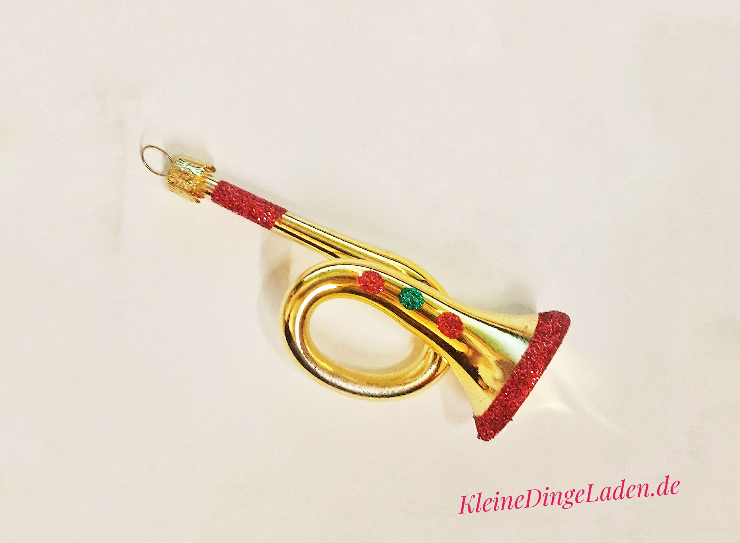 Christbaumschmuck Trompete gold/farbig