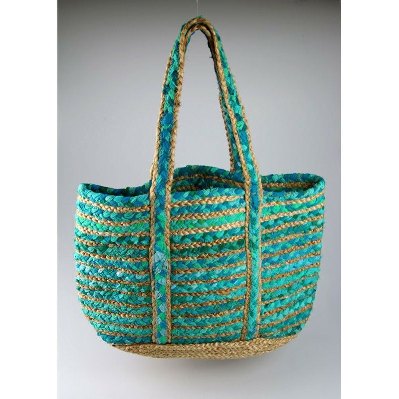 Jutetasche blau/türkis