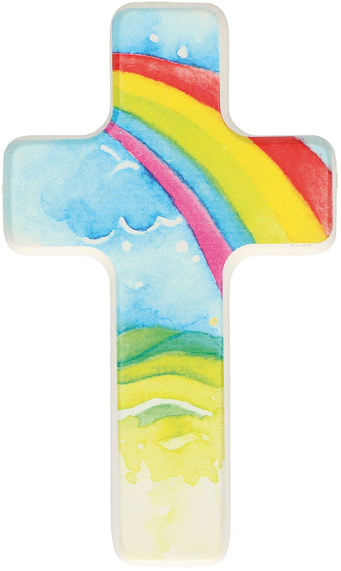 Kinderholzkreuz Regenbogen