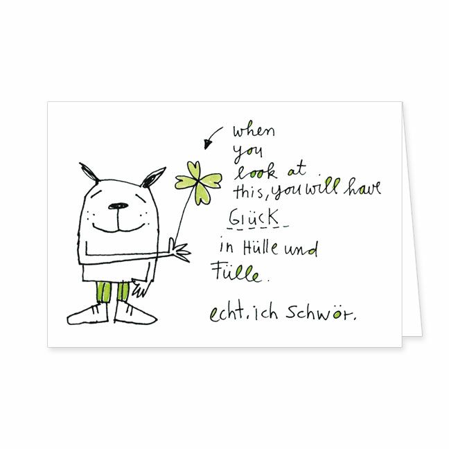 Doppelkarte Glück in Hülle