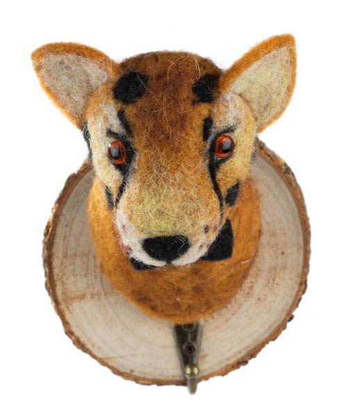 Kleiderhaken mit Filzkopf Tiger
