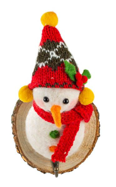 Filz Kleiderhaken Schneemann