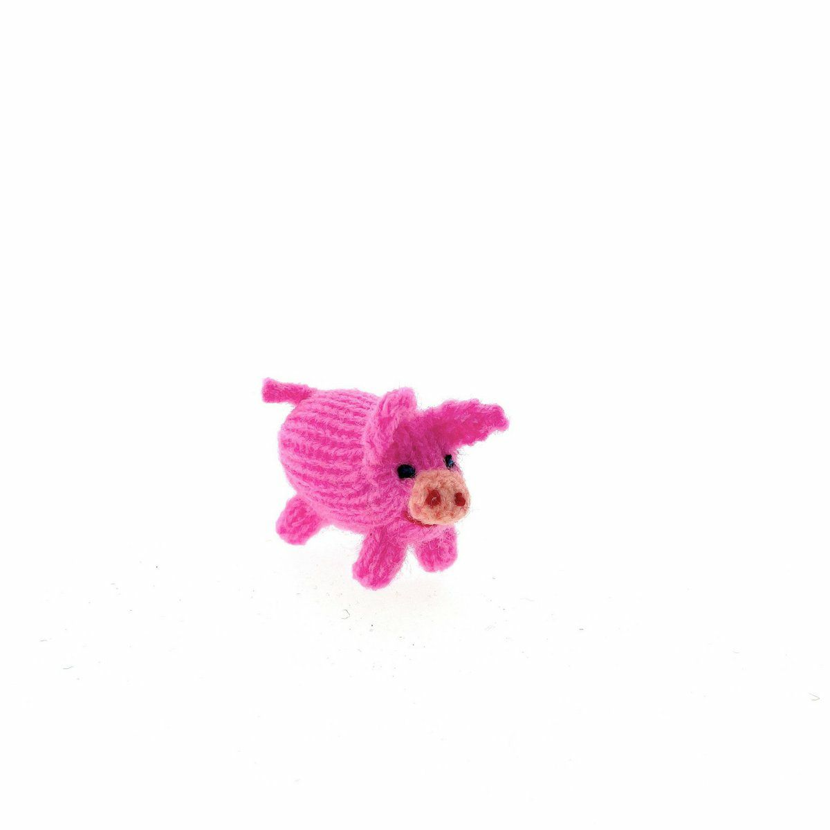 Gestricktes Schweinchen klein knallrosa