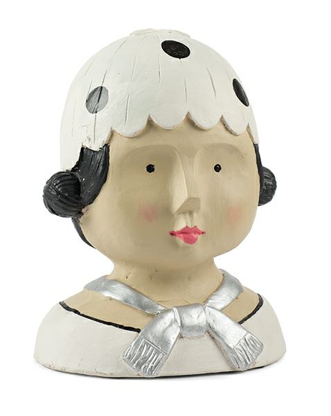 Ladykopf mit weißer Mütze 
