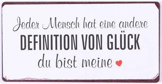 Blechschild-Magnet Definition von Glück