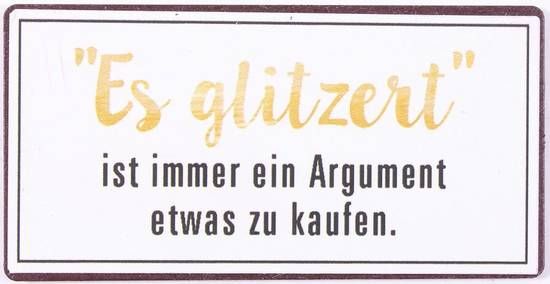 Blechschild-Magnet Es glitzert